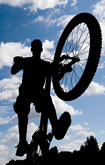Image showing cyclist silhouette