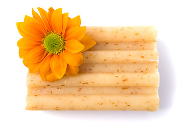 Image showing natural soap and flower