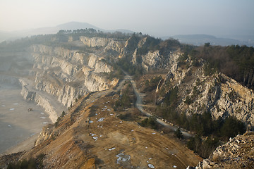 Image showing Highway near to an open-cast mine