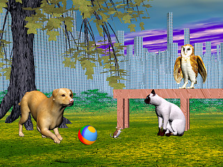 Image showing Animals on playground