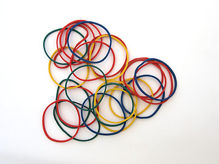 Image showing Colourful rubber bands