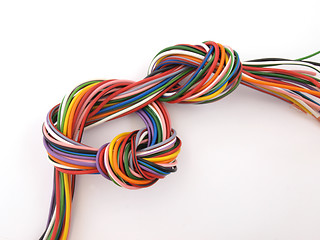 Image showing Close up of multicoloured wire 