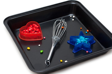 Image showing Form for baking, plastic red heart