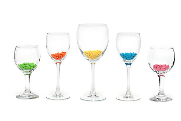 Image showing Glasses with colour sweetmeat