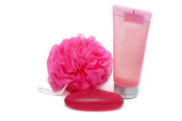 Image showing Rose sponge, red soap