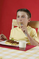 Image showing Child eating food