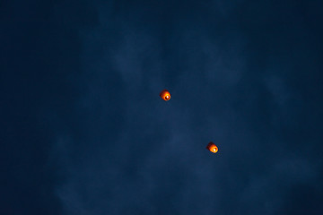 Image showing flying candle in  balloon