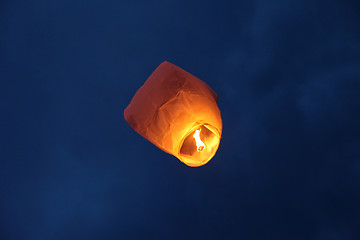 Image showing flying candle in  balloon