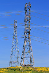 Image showing Two Electricity Pylons