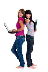 Image showing Teenager schoolgirls
