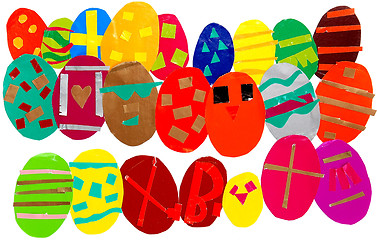 Image showing Multicolored easter eggs background