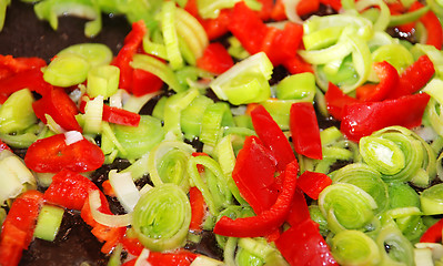 Image showing fried vegetables background