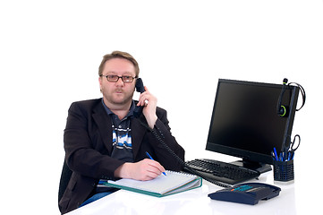 Image showing Businessman on desk