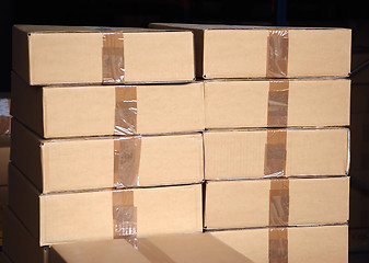 Image showing Boxes piles