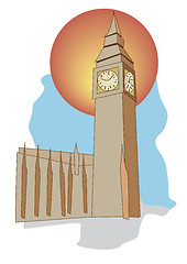 Image showing Big Ben London tourism icon 