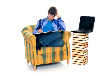 Image showing Boy doing homework