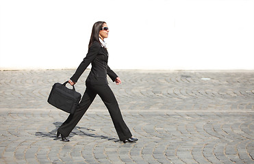 Image showing Businesswoman in a hurry