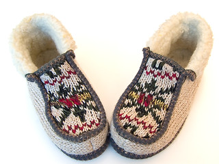 Image showing knitted slippers