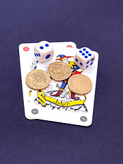 Image showing Gambling with dice and cards.