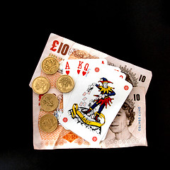Image showing Gambling with playing cards.