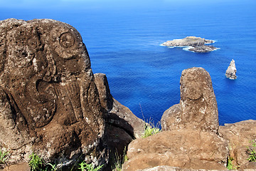 Image showing Petroglyphs on Easter Island 