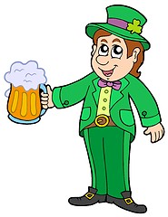 Image showing Leprechaun with beer