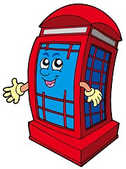 Image showing English red phone booth