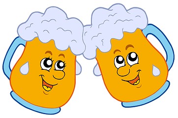 Image showing Pair of cartoon beers