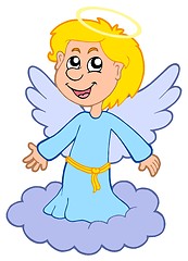 Image showing Boy angel on cloud