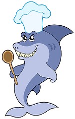 Image showing Shark chef with spoon