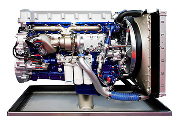 Image showing Trucks engine blue