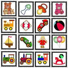 Image showing collection of toys stamps