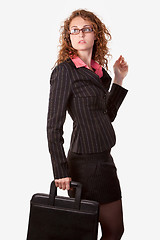 Image showing Business woman with briefcase