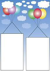 Image showing white banners on balloons