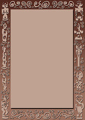 Image showing border with african symbols and figures