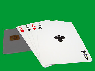 Image showing Playing cards and credit card