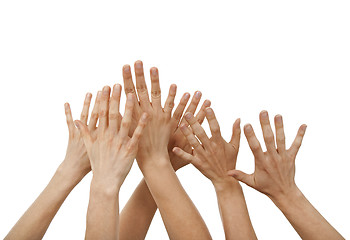 Image showing Raised hands