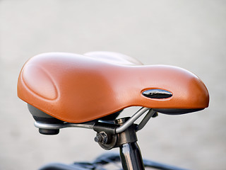 Image showing Closeup image of a modern comfortable bicycle seat