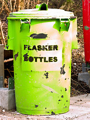 Image showing Urban environment - plastic rubbish bins in  Denmark