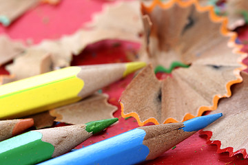 Image showing Pencils and wood shavings