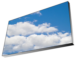 Image showing billboard  showing a blue sky with clouds