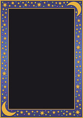 Image showing blue border with golden stars and moons