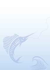 Image showing background with sailfish and wave