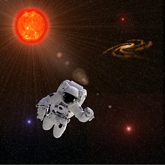 Image showing Astronaut Sun Stars