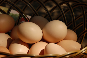 Image showing Eggs in basket