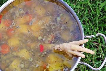 Image showing Chicken soup with vegetables