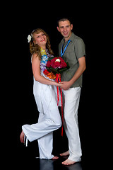 Image showing Young happy wedding couple