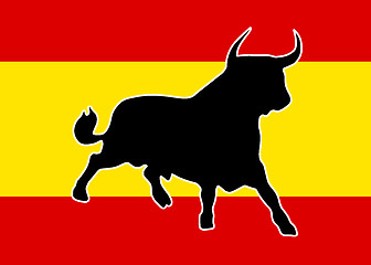 Image showing black bull on the spanish colors