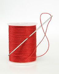 Image showing Red Thread Needle Loop