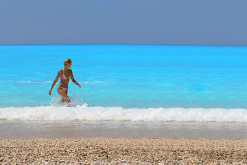 Image showing Pretty blonde in bikini